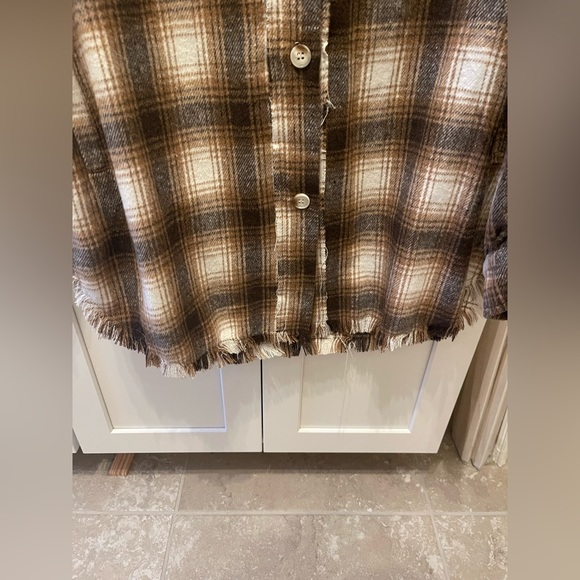 White Birch oversized brown flannel - Picture 3 of 7